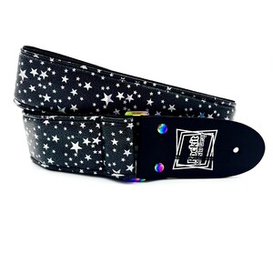 Holographic Stars Guitar Strap W/Rainbow Hardware Limited Edition