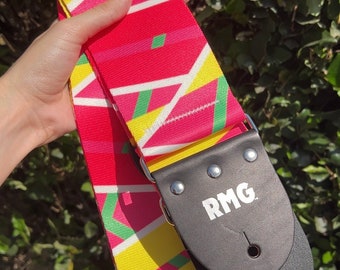 Neon Pink 90s 3” Wide Printed Bass Strap