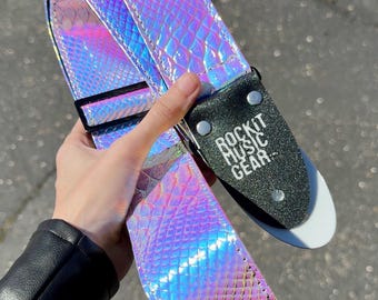 Iridescent Snake Guitar Strap