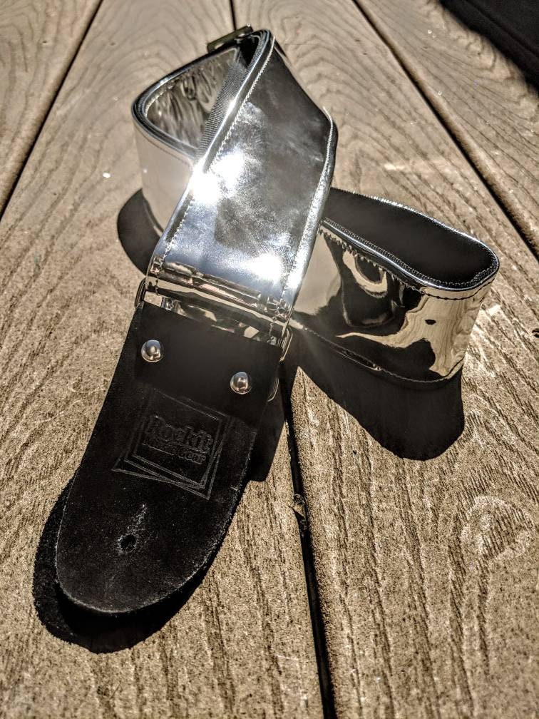 Chrome Guitar Strap Etsy