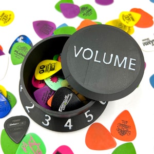 Oversized Knob Guitar Pick Holder - Custom Text on Lid