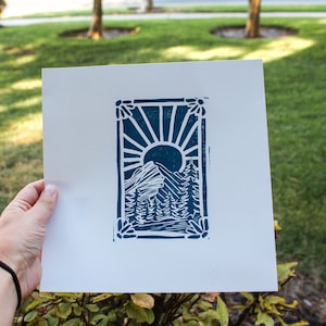 Mountain Lino Print