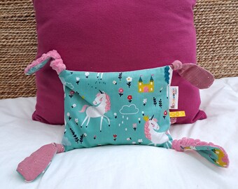 Bouillotte sèche enfant/bébé graines de lin -  licorne