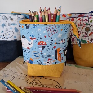 Trousse école "pot à crayons "- 4 modèles
