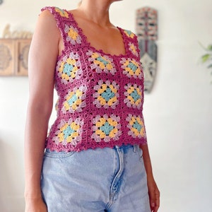 Classic Granny Square Crochet Top (PATTERN ONLY)