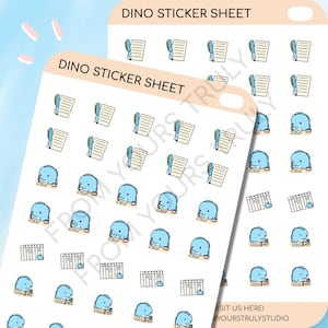 D39 - Autocollants de planification de dinosaures, autocollants mignons d'agenda, autocollants de planification mignons, autocollants emoti, feuille d'autocollants kawaii, feuille d'autocollants mignons,