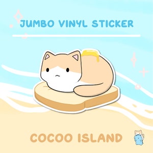 JS35 - Kit Toast Sticker, Cat Loaf Sticker, Cute Cat Sticker, Cute vinyl Sticker, Waterproof Sticker, Cat Sticker, Laptop Vinyl Decal