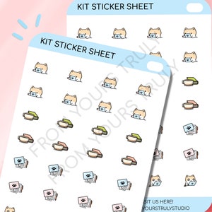 K41 - Kit d'autocollants de travail, autocollants de planification de chat, autocollants d'étude, autocollants de chat mignon, autocollants d'agenda mignons, autocollants d'agenda de chat, émoticônes
