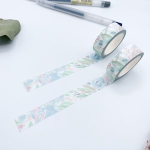 W7-Floral washi tape, watercolour washi tape, cute washi tape, washi tape, plant stickers, planner accessories, journal stickers, stickers