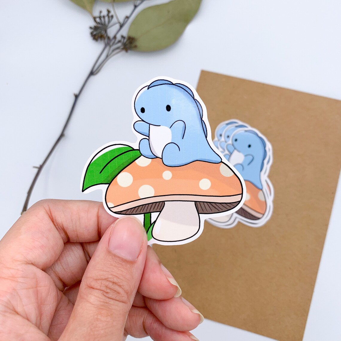 Dino Mushroom Sticker Dino Die Cut Sticker Cute Sticker Etsy