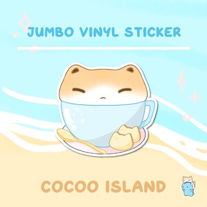 JS26 - Sticker Kit Latte, Sticker Coffee Addict, Sticker café, Sticker chat, Sticker chat mignon, Sticker imperméable, Sticker vinyle, Chat mignon