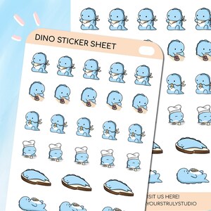 Stickers nourriture D4-Dino, autocollants nourriture, autocollants planificateur de nourriture, feuille d'autocollants, autocollants kawaii, autocollants mignons de planificateur, autocollants de journal, émoticônes