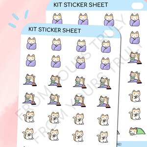 K33 - Autocollants rafraîchissants en kit, feuille d'autocollants, autocollants chat, autocollants chats mignons, autocollants agenda, autocollants kawaii, kit et dinosaure, autocollants emoti