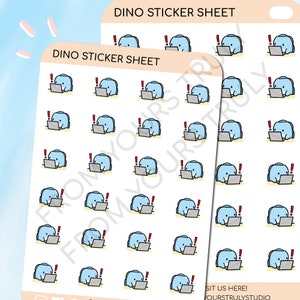D34 - Stickers rappels importants Dino, autocollants alertes, autocollant agenda mignon, kit et dinosaure, autocollant rappel, autocollant emoti, autocollant ordinateur portable