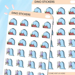Stickers ordinateur D2-Dino, autocollants pour étude, autocollants pour agenda, autocollants mignons, autocollants pour agenda mignons, feuille d'autocollants, autocollants kawaii, émoticônes