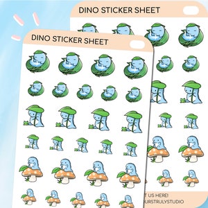 Stickers plantes D12-Dino, autocollants Dino, autocollants mignons de l'agenda, autocollants de l'agenda, autocollants plantes, autocollants kawaii, autocollants emoti