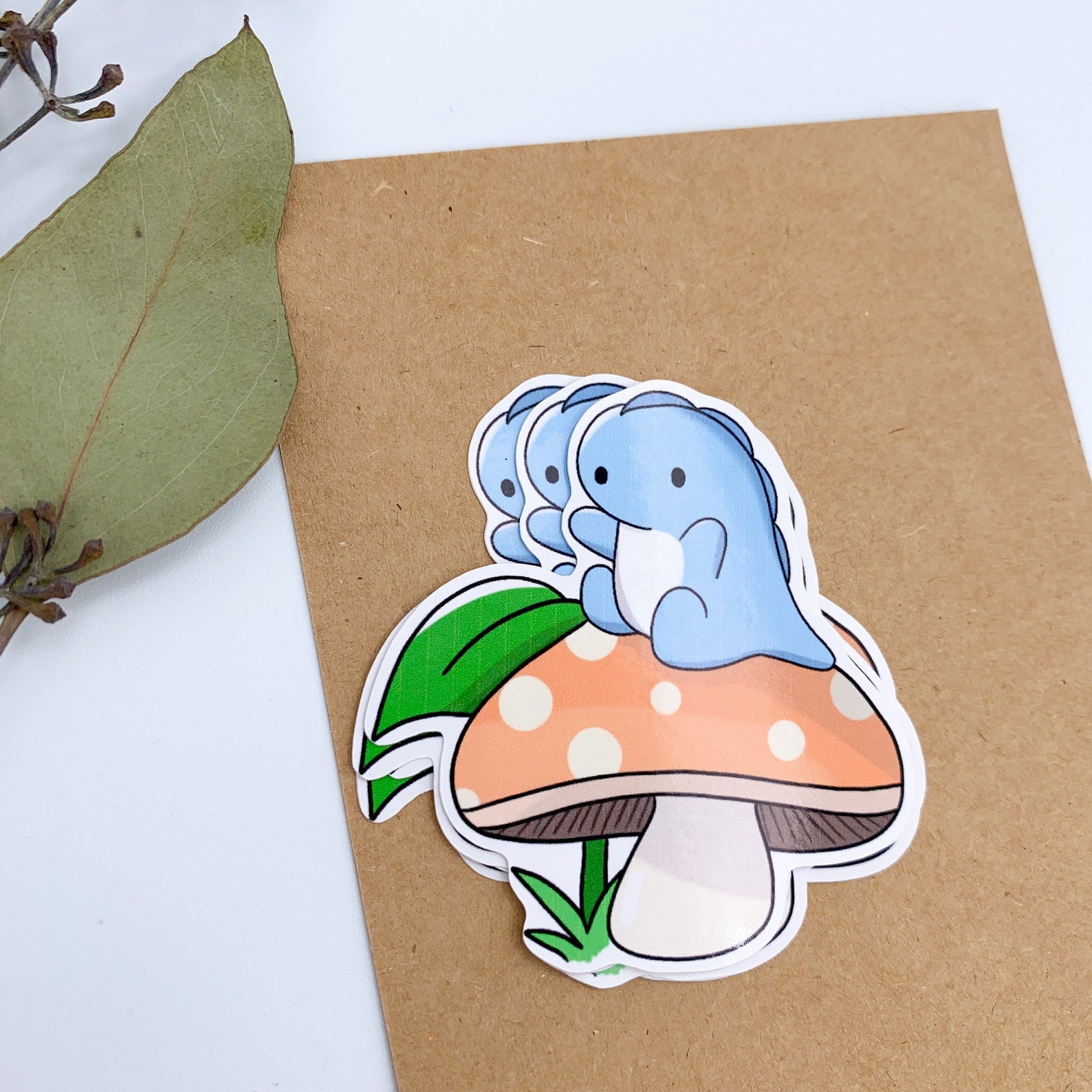 Dino Mushroom Sticker Dino Die Cut Sticker Cute Sticker Etsy