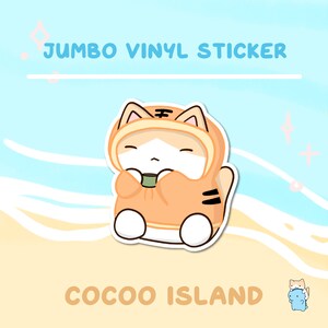 JS33 - Kit Tiger Sticker, Cute Cat Sticker, Tiger Sticker, Cat Sticker, Cute Vinyl Sticker, Waterproof Sticker, Waterbottle Vinyl