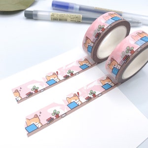 W16-Kit Studying Washi tape, cat washi tape, cute cat washi tape, kawaii washi tape, school washi tape, studying washi tape, washi tape