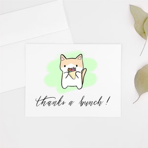 Kit carte de remerciement, merci beaucoup, carte pleine d'esprit, carte de remerciement amusante, carte de remerciement, carte de remerciement vierge, carte kawaii, jolie carte de remerciement