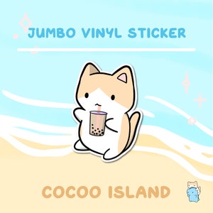 JS18 - Kit Sticker Bubble Tea, Sticker Boba, Vinyle Sticker, Sticker imperméable, Sticker chat, Sticker chat mignon, Sticker pour ordinateur portable, Vinyle mignon