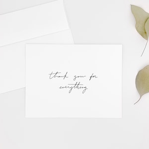 Carte de remerciement, merci pour tout, style simple et minimaliste, paquet de cartes de remerciement, carte de remerciement simple, merci, carte de remerciement vierge