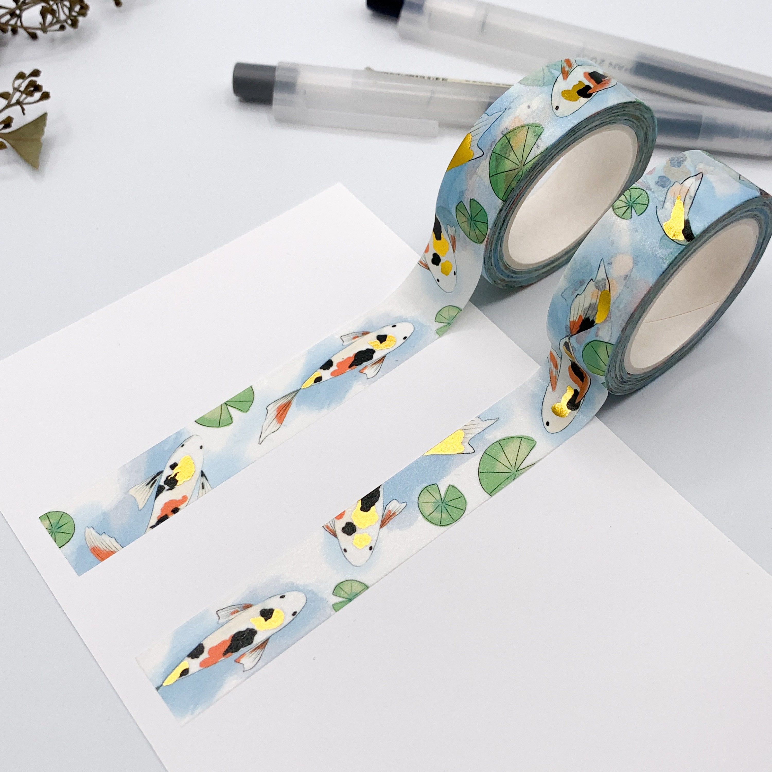 Koi Foiled Washi Tape Koi Fish Washi Tape Foiled washi tape Etsy
