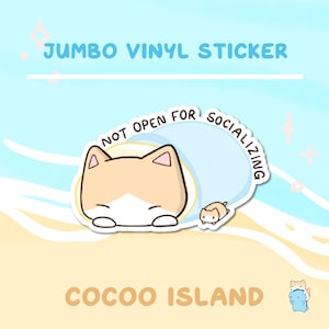 JS28 - Sticker antisocial en kit, Sticker chat mignon, Sticker meme, Sticker chat, Sticker imperméable, Sticker vinyle mignon, Sticker no social