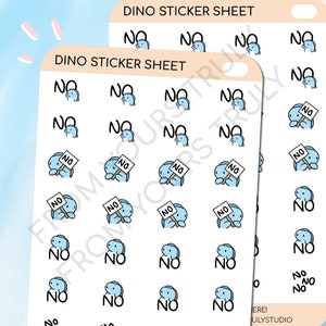 D32 - Stickers dinosaure sans dinosaure, autocollants fatigués, autocollants mignons pour agenda, kit et dinosaure, autocollants kawaii, feuille d'autocollants, autocollants emoti, pas d'autocollants,