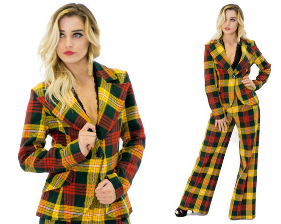 Vintage Bobbie Brooks 70s Retro Plaid Tartan Full