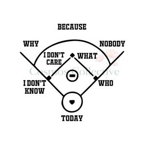 Who's On First Baseball Field SVG: Digital Download