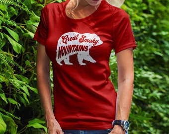 Smoky Mountains Black Bear T-Shirt, Hiking Camping Gift