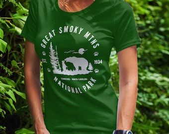Great Smoky Mountains National Park T-Shirt, Great Smoky Mountains Black Bear Logo