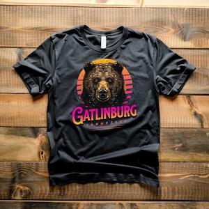 Vibrant Gatlinburg Tennessee Great Smoky Mountains Black Bear T-Shirt