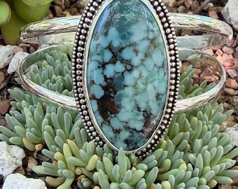Hubei Turquoise Sterling Silver Cuff Bracelet