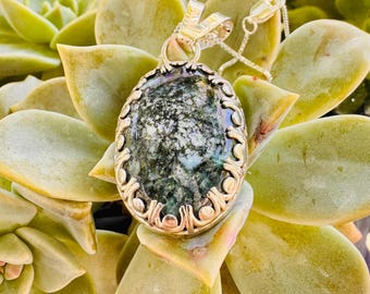 Dark Moon Hubei Turquoise Necklace: Sterling Silver Pendant, Handmade Jewelry Graduation Gift