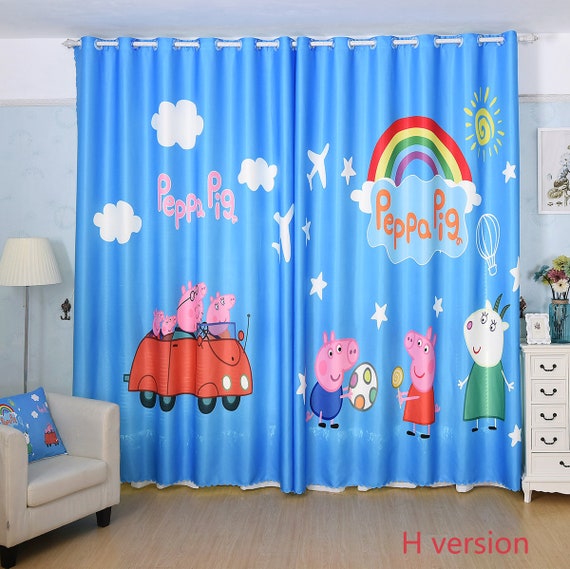 Peppa Pig Curtains Cartoon Children Patrol Custom Window Etsy