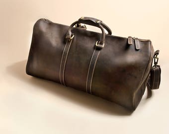 The Retro Weekender - Top Grain Leather Duffel Bag