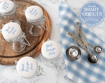 Kitchen Mockup Photo, Spice Jar Mockup, Stock Photography, Mock up Photo, Vinyl Decal Mockup, Kitchen Photo, Smart Object, PSD, JPG