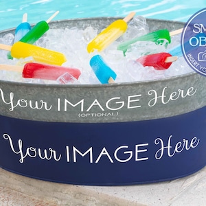 SVG Design Mockup,  Popsicle Mockup, Ice Bucket, Poolside Entertaining, Summer Picnic, Galvanized Tub, Smart Object