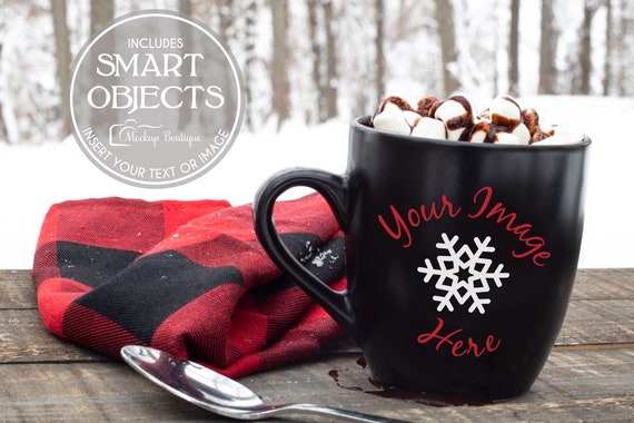 Download Farmhouse Styled Mug Mug Mockup Photo With Snow Background Etsy