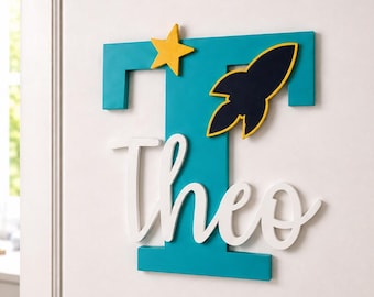 Letrero personalizado para puerta / Placa para puerta de habitación infantil / Decoración de pared para guardería impresa en 3D a medida