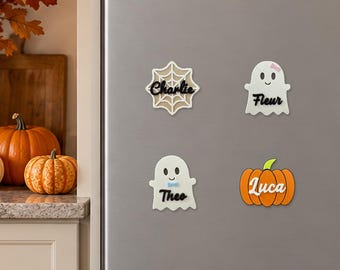 Imán de nevera personalizado con nombre para Halloween / Imán de taquilla infantil personalizado impreso en 3D