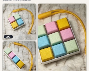 Teclado mecánico Fidget Clicker / 2x2, 3x3 o 4x1 / Accesorio táctil de escritorio con clic o golpe