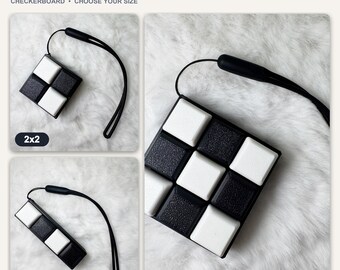 Teclado mecánico con diseño de tablero de ajedrez / 2x2, 3x3 o 4x1 / Accesorio de escritorio con clic o efecto chasquido