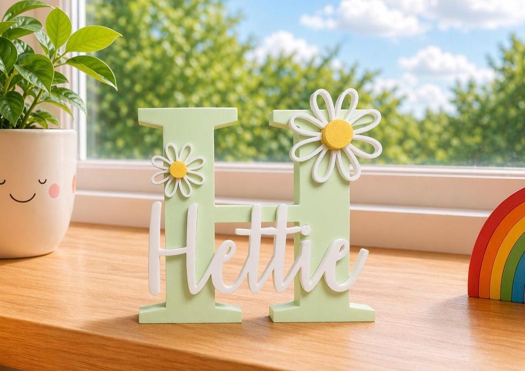 Personalised Freestanding Name Letter Sign | 3D Printed Kids Room Decor ...