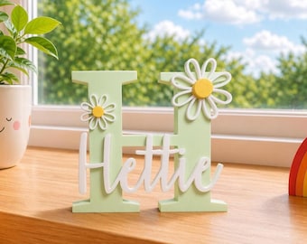 Personalised Freestanding Name Letter Sign | 3D Printed Kids Room Decor, Nursery Gift