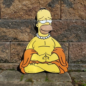 Homer Simpson Buddha The Simpsons sign 3d wood sign art