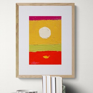 Milk Sun Dream Painting Original 10 x 15 cm Peinture acrylique Paysage chez NataRoutine Art #4
