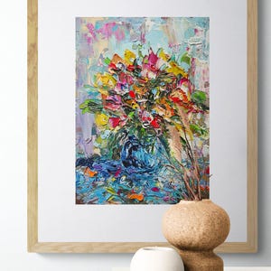 Pintura al óleo de flores original 13 x 18 cm Pintura de la naturaleza Abstracta NataRoutine Art